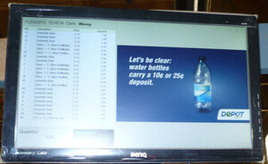 A list of the returned recyclables appears on an electronic display giving you peace of mind at Leduc Bottle Depot